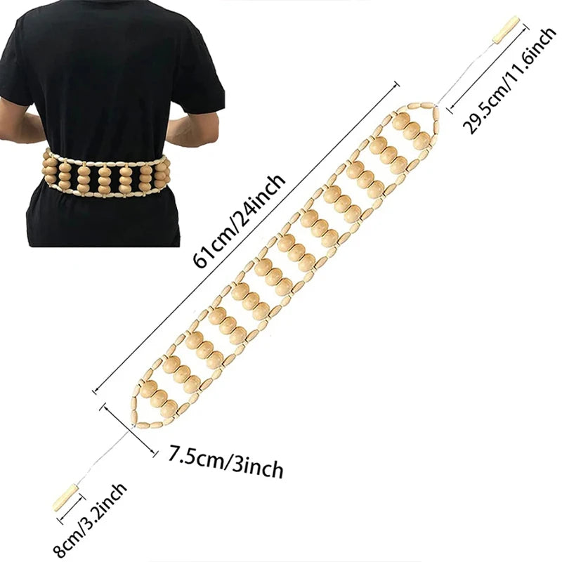 Wood Back Massage Roller Rope Body Shaping Cellulite Massage Tools Self Massage Tools for Neck Leg Back Pain Relief Body Care