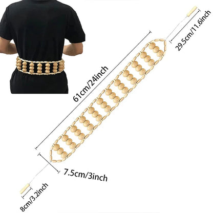 Wood Back Massage Roller Rope Body Shaping Cellulite Massage Tools Self Massage Tools for Neck Leg Back Pain Relief Body Care