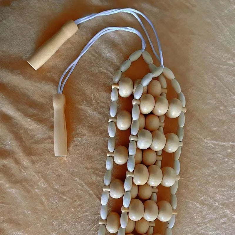 Wood Back Massage Roller Rope Body Shaping Cellulite Massage Tools Self Massage Tools for Neck Leg Back Pain Relief Body Care