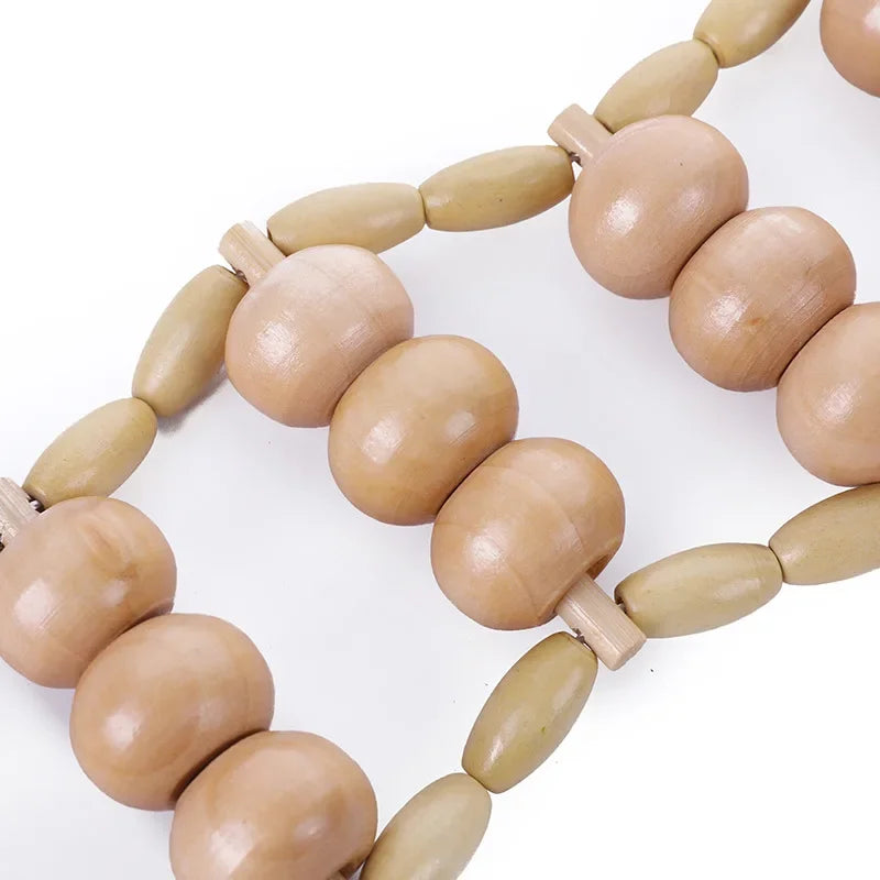 Wood Back Massage Roller Rope Body Shaping Cellulite Massage Tools Self Massage Tools for Neck Leg Back Pain Relief Body Care