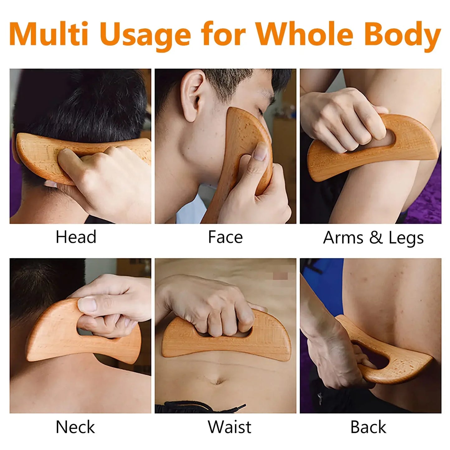 Wooden Gua Sha Tool Manual Massage Scraper for Lymphatic Drainage Slimming Guasha Massage Board Body Tissue Gua Sha Paddle Tool