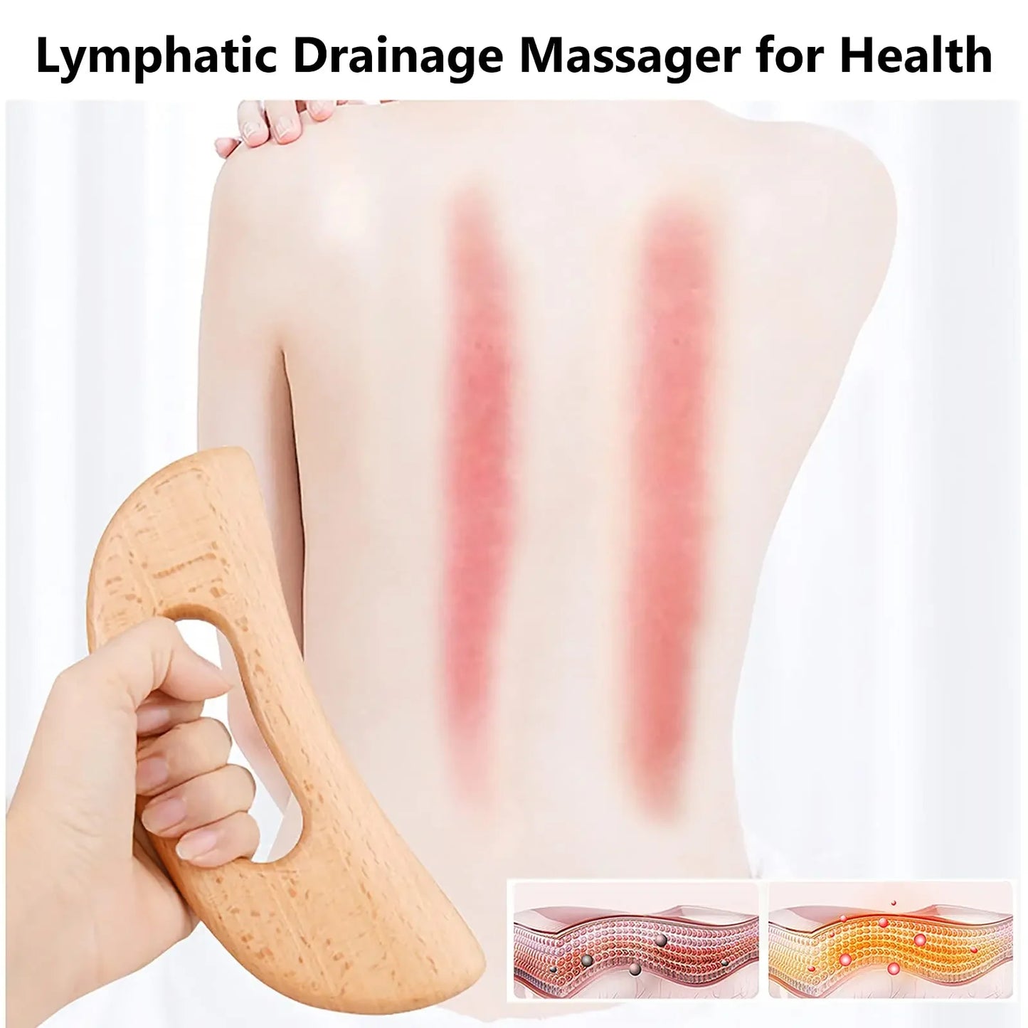 Wooden Gua Sha Tool Manual Massage Scraper for Lymphatic Drainage Slimming Guasha Massage Board Body Tissue Gua Sha Paddle Tool